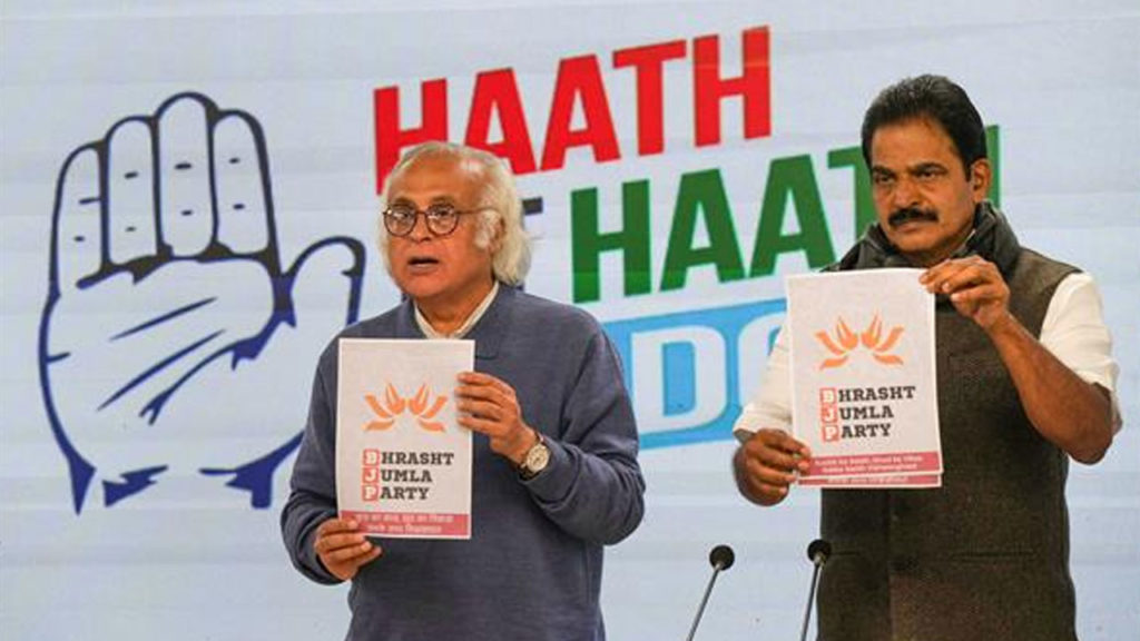Cong releases ‘charge sheet’ against Modi govt, calls BJP ‘Bhrasht Jumla Party’