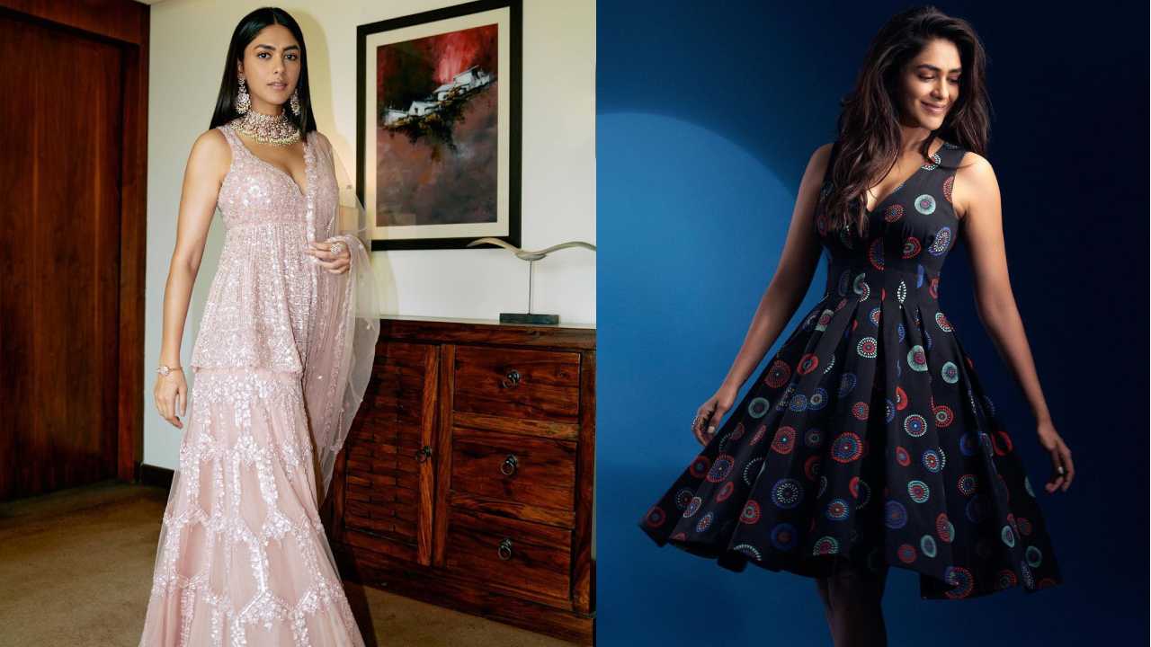 Mrunal Thakur : అటు మోడ్రన్.. ఇటు ట్రెడిషినల్.. క్యూట్ లుక్స్‌తో మృణాల్..