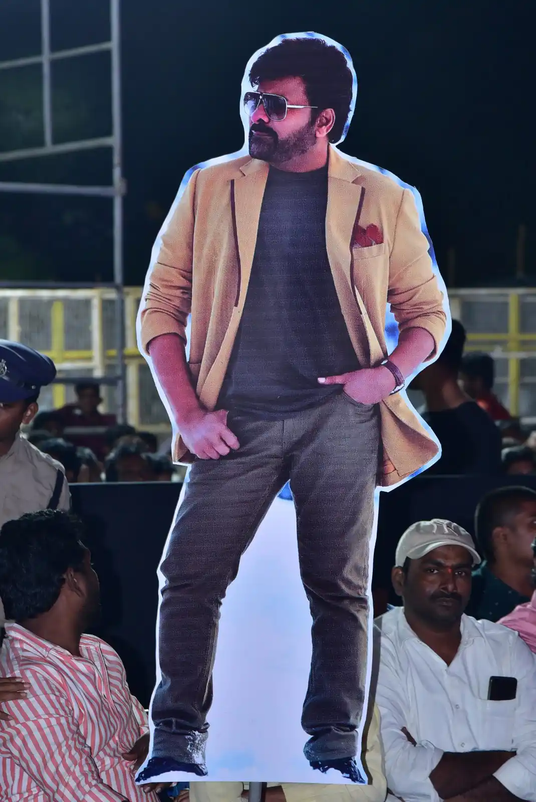 Waltair Veerayya pre release event fill with huge cutouts and fans