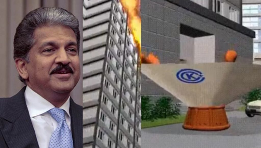 Anand Mahindra inflatable safety device buildings on fire accident