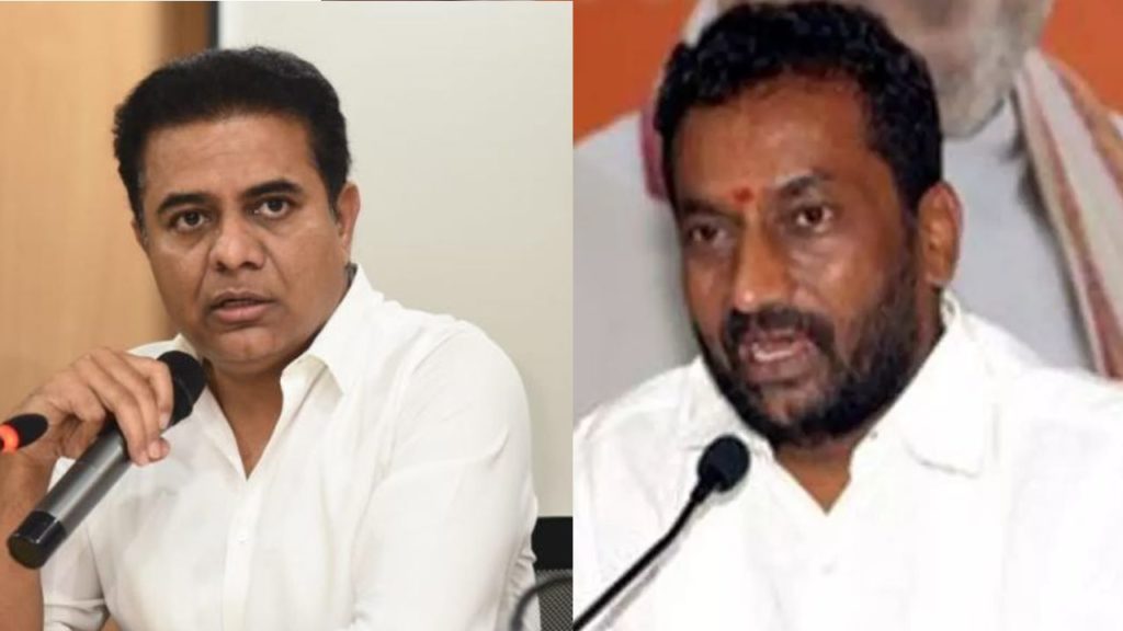 BJP MLA Raghunandan Rao challenged that Minister KTR