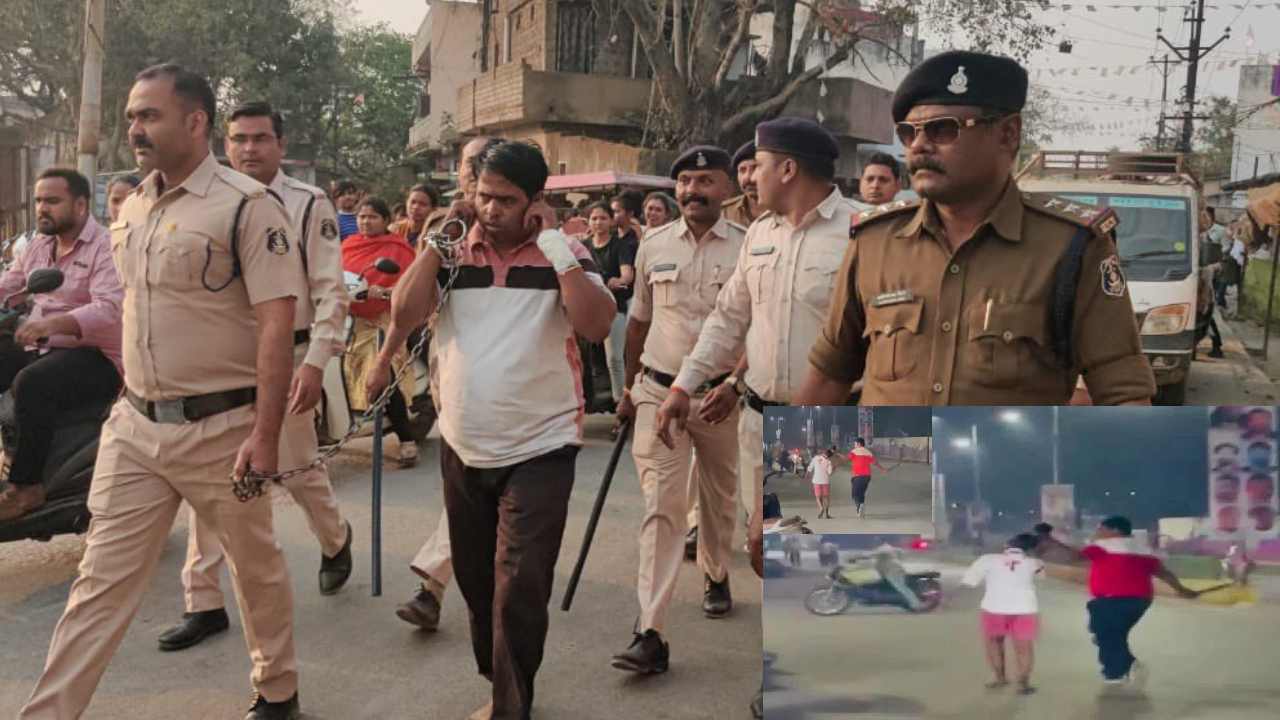 Minor girl case: బాలికను జుట్టు పట్టుకుని ఈడ్చుకెళ్లిన నిందితుడిని అదే ప్రాంతం నుంచి కొడుతూ తీసుకెళ్లిన పోలీసులు Minor girl case: బాలికను జుట్టు పట్టుకుని ఈడ్చుకెళ్లిన నిందితుడిని అదే ప్రాంతం నుంచి కొడుతూ తీసుకెళ్లిన పోలీసులు