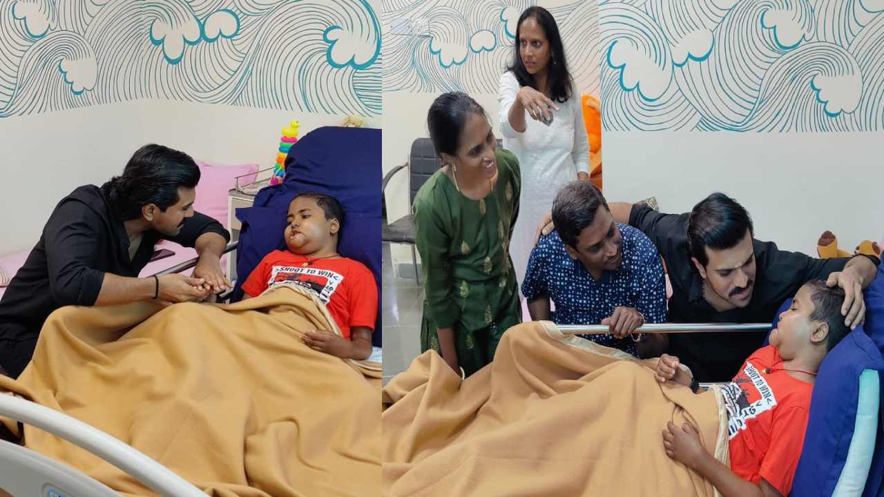 Ram Charan : కాన్సర్తో పోరాడుతున్న అభిమాని కోరికను తీర్చిన రామ్చరణ్.. Ram Charan : కాన్సర్తో పోరాడుతున్న అభిమాని కోరికను తీర్చిన రామ్చరణ్..