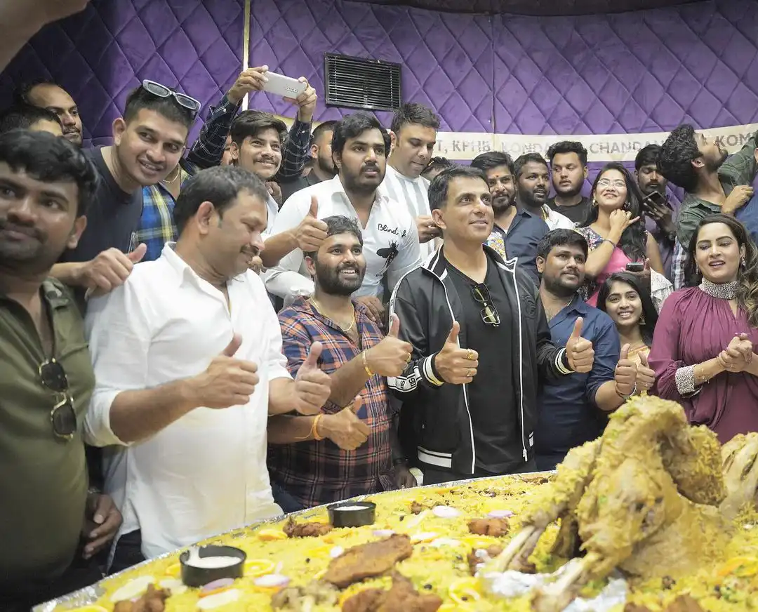 Sonu Sood launches indias biggest mandi plate in hyderabad