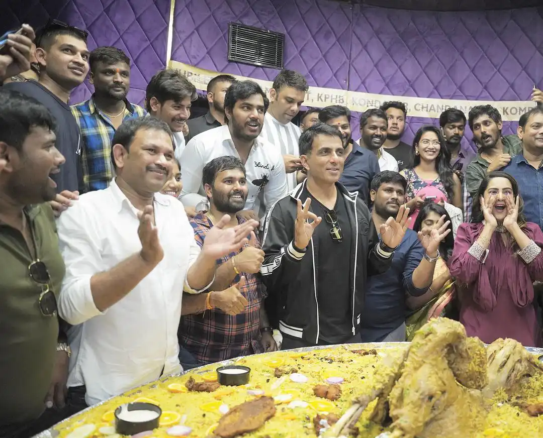 Sonu Sood launches indias biggest mandi plate in hyderabad