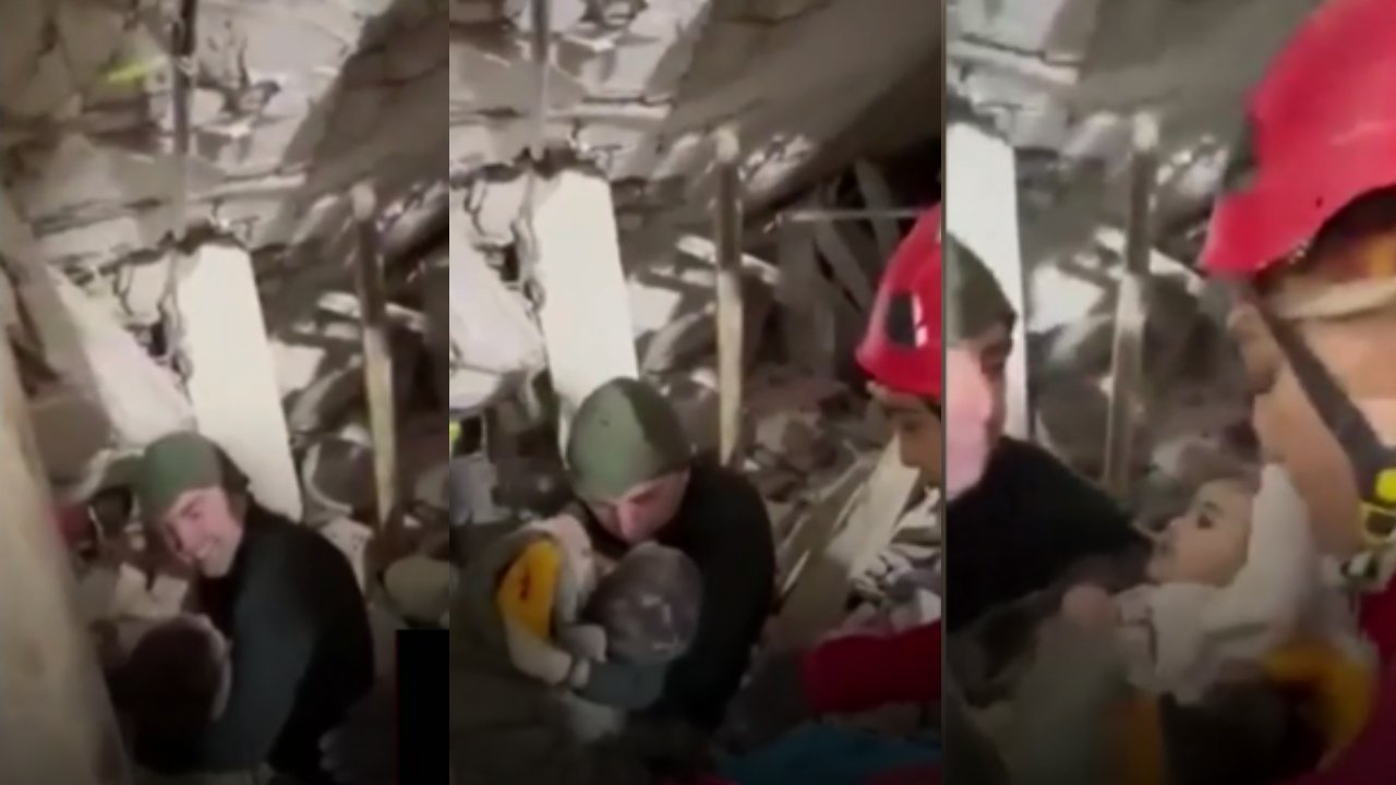 Turkey Earthquake : టర్కీ శిథిలాల్లో గుండెల్ని బరువెక్కించే దృశ్యం..పసిప్రాణాన్ని కాపాడామనే ఆనందంతో చిన్నారిని ముద్దాడిన రెస్క్యూ టీమ్ Turkey Earthquake : టర్కీ శిథిలాల్లో గుండెల్ని బరువెక్కించే దృశ్యం..పసిప్రాణాన్ని కాపాడామనే ఆనందంతో చిన్నారిని ముద్దాడిన రెస్క్యూ టీమ్