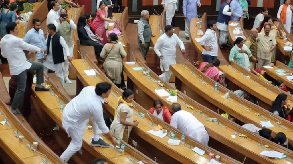Tired from fighting, councillors sleep inside Delhi MCD House. Then wake up and brawl again