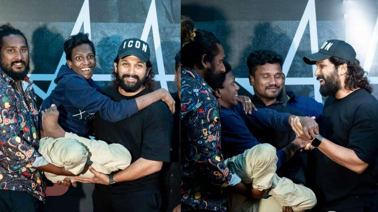 Allu Arjun : వికలాంగ అభిమానిని ఎత్తుకొని ఫొటో ఇచ్చిన బన్నీ.. Allu Arjun : వికలాంగ అభిమానిని ఎత్తుకొని ఫొటో ఇచ్చిన బన్నీ..