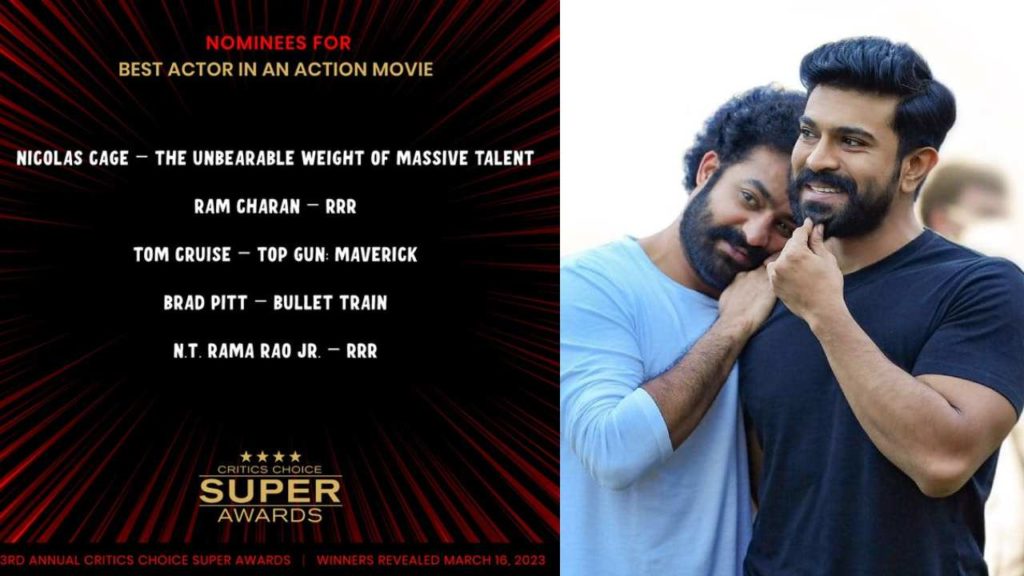 Ram Charan tweet as he feels happy with ntr on Critics Choice Super Awards Nominations
