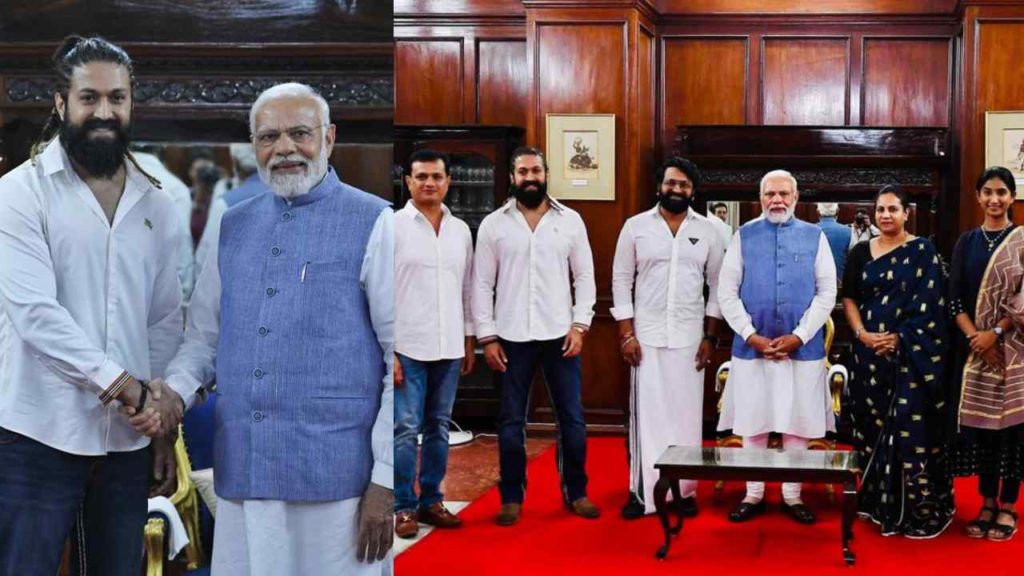 Kannada stars yash and rishab shetty meets prime minister Narendra Modi in Bengaluru