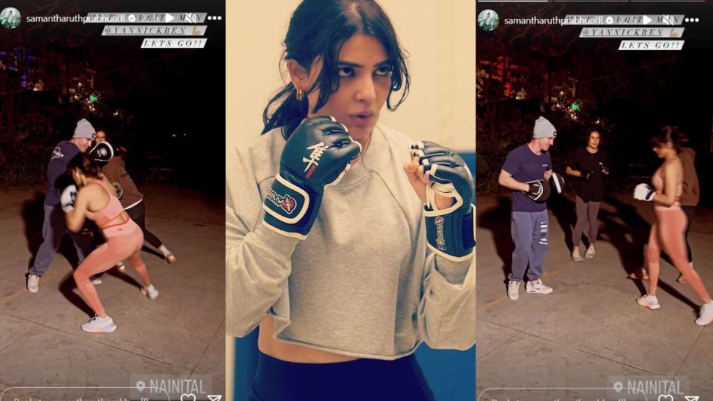Samantha practicing boxing in 8 degree Celsius at nainital for citadel series with hollywood fight master