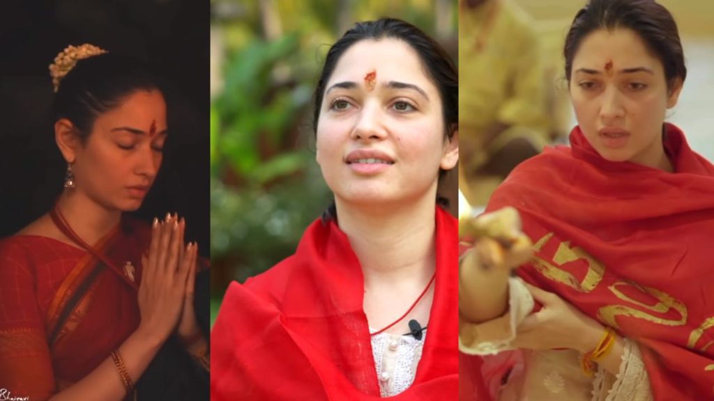 tamanna shares a video worships linga bhairavi godess
