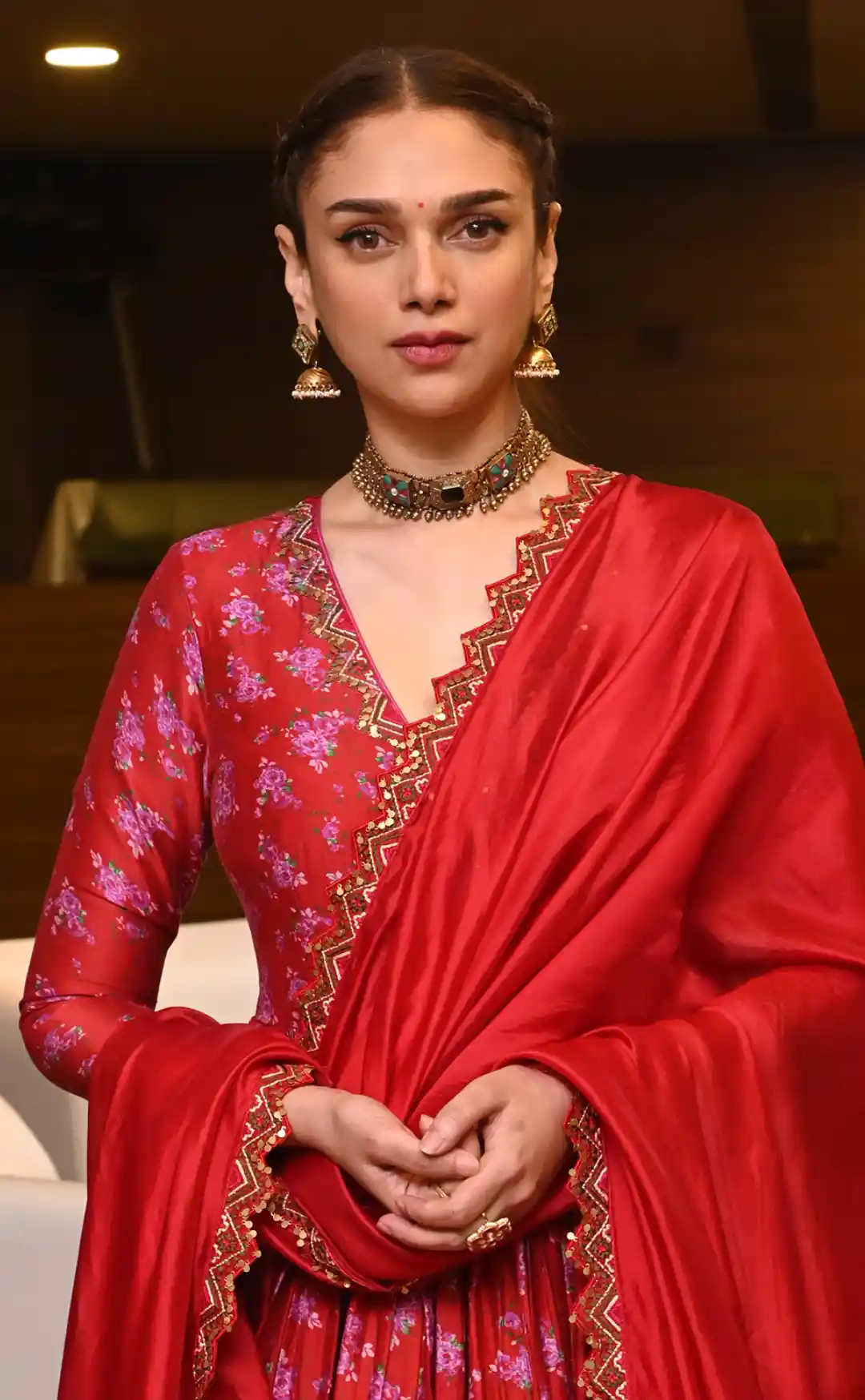 Aditi Rao Hydari Sizzles In Red Dress For Taj Divided By Blood Promotions