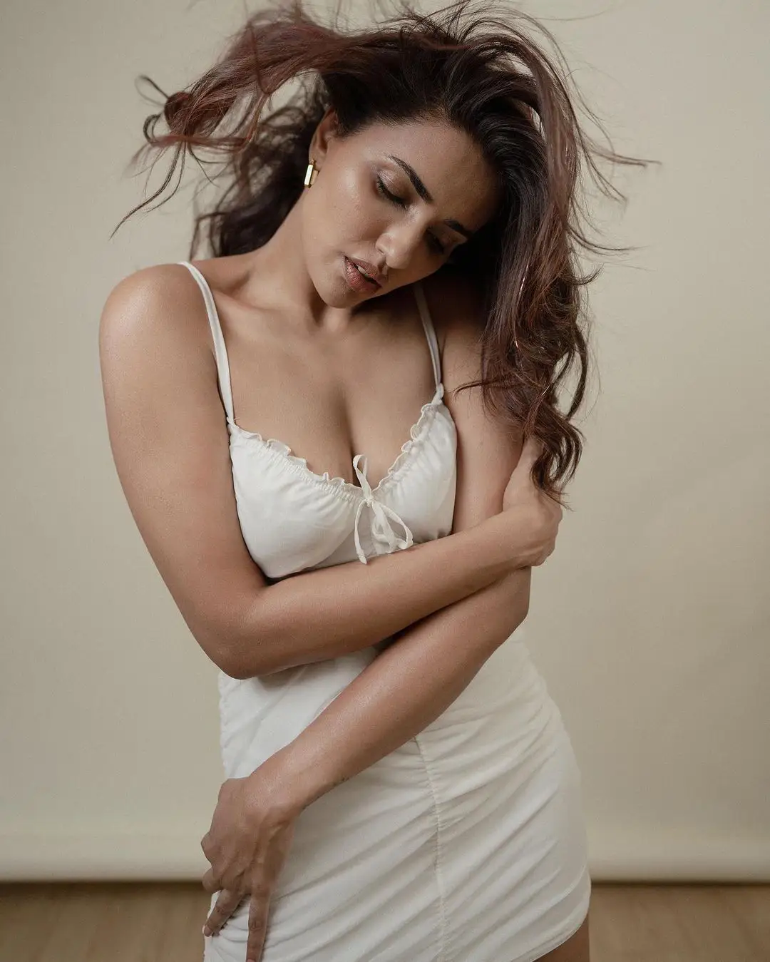 Akshara Gowda Stunning Photos in White Dress  