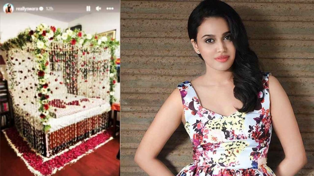 Bollywood actress Swara Bhaskar shared first night bedroom photos