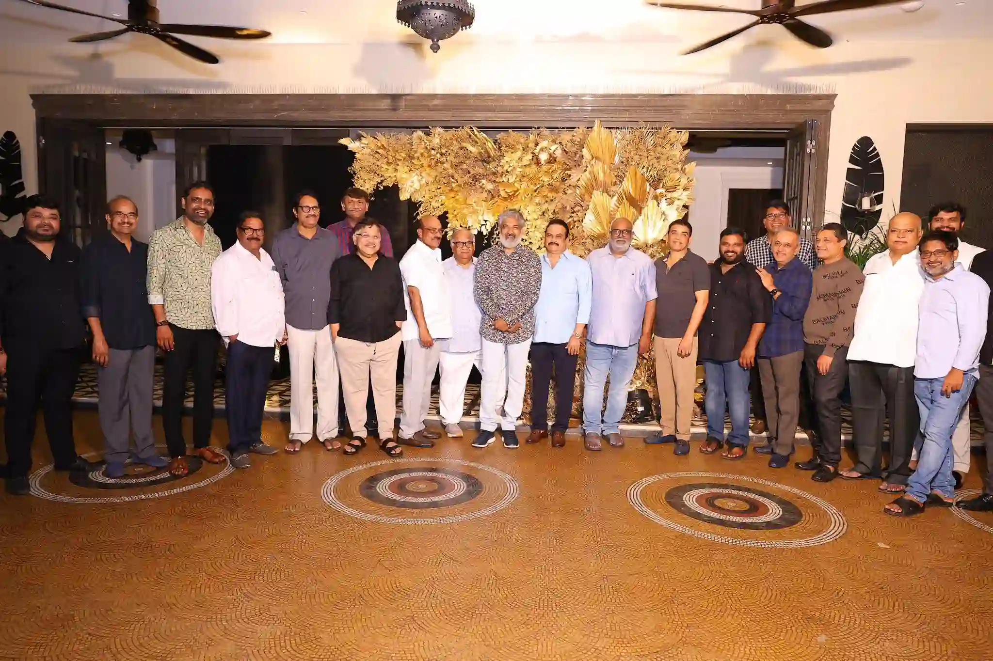 RRR team felicitated by Chiranjeevi at Ram Charan Birthday Party