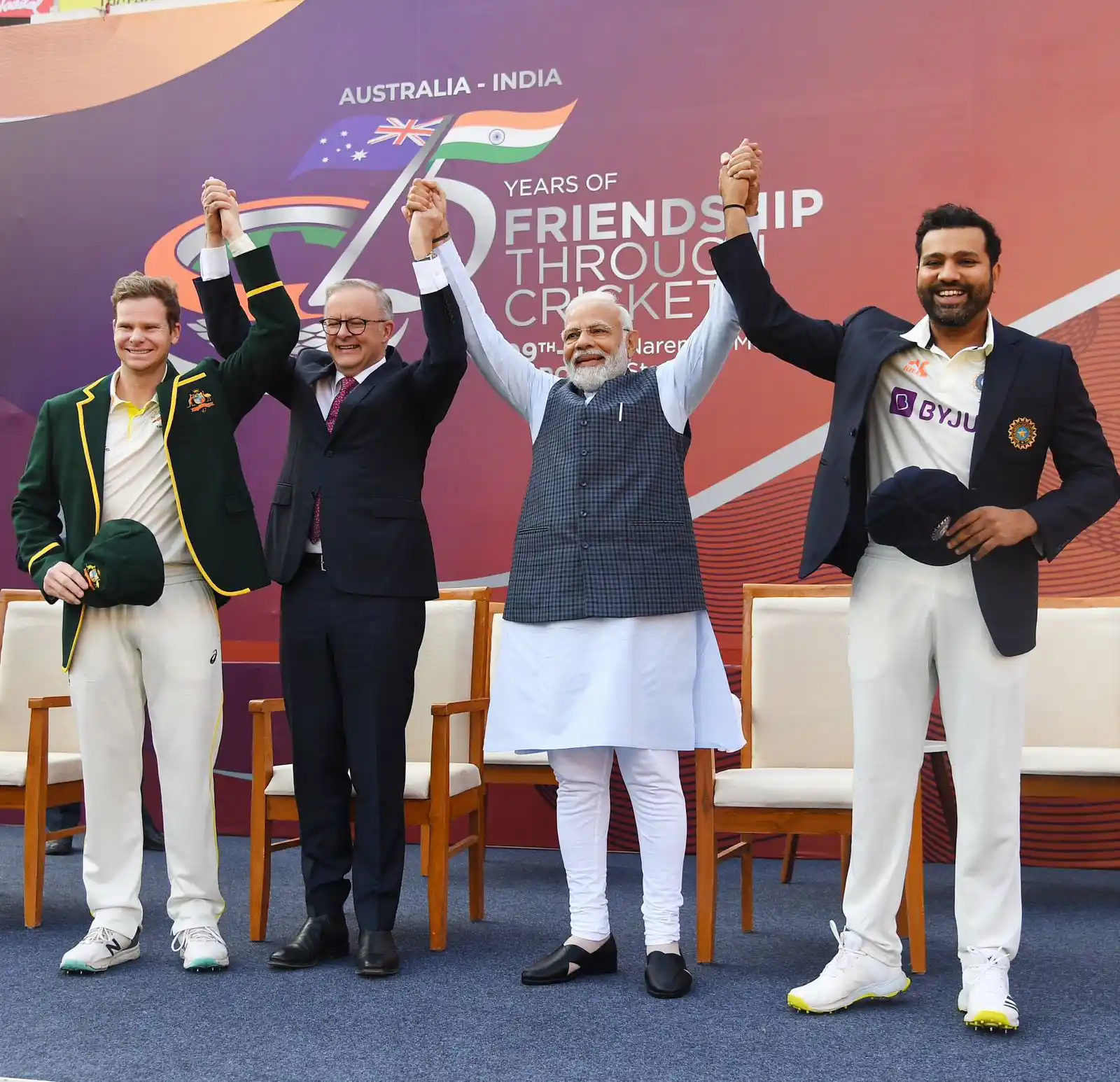 Modi and Albanese in the fourth Test match Ground between India and Australia 