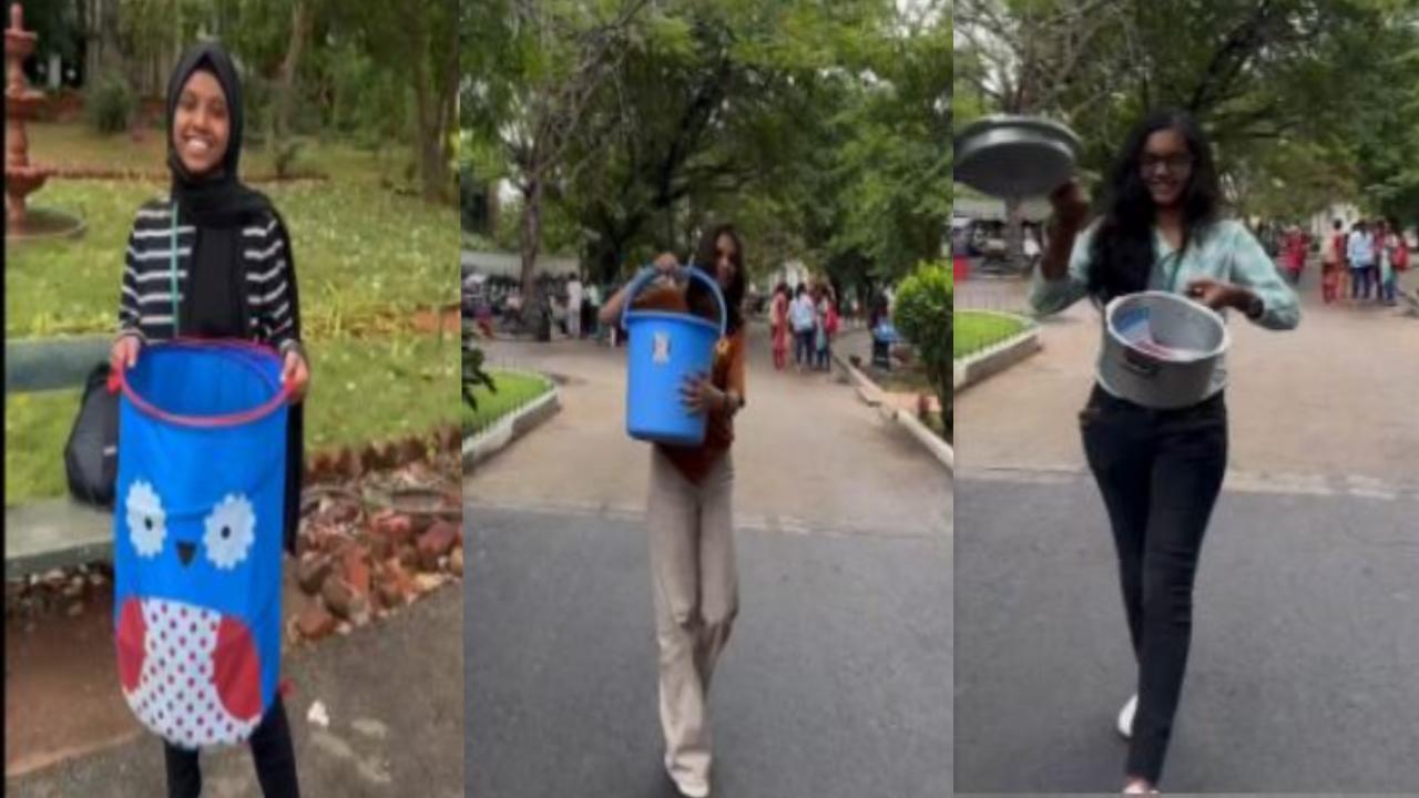 Students fun at college : ‘నో బ్యాగ్ డే’ .. కాలేజ్ బ్యాగ్కి బదులు ప్రెజర్ కుక్కర్ Students fun at college : ‘నో బ్యాగ్ డే’ .. కాలేజ్ బ్యాగ్కి బదులు ప్రెజర్ కుక్కర్