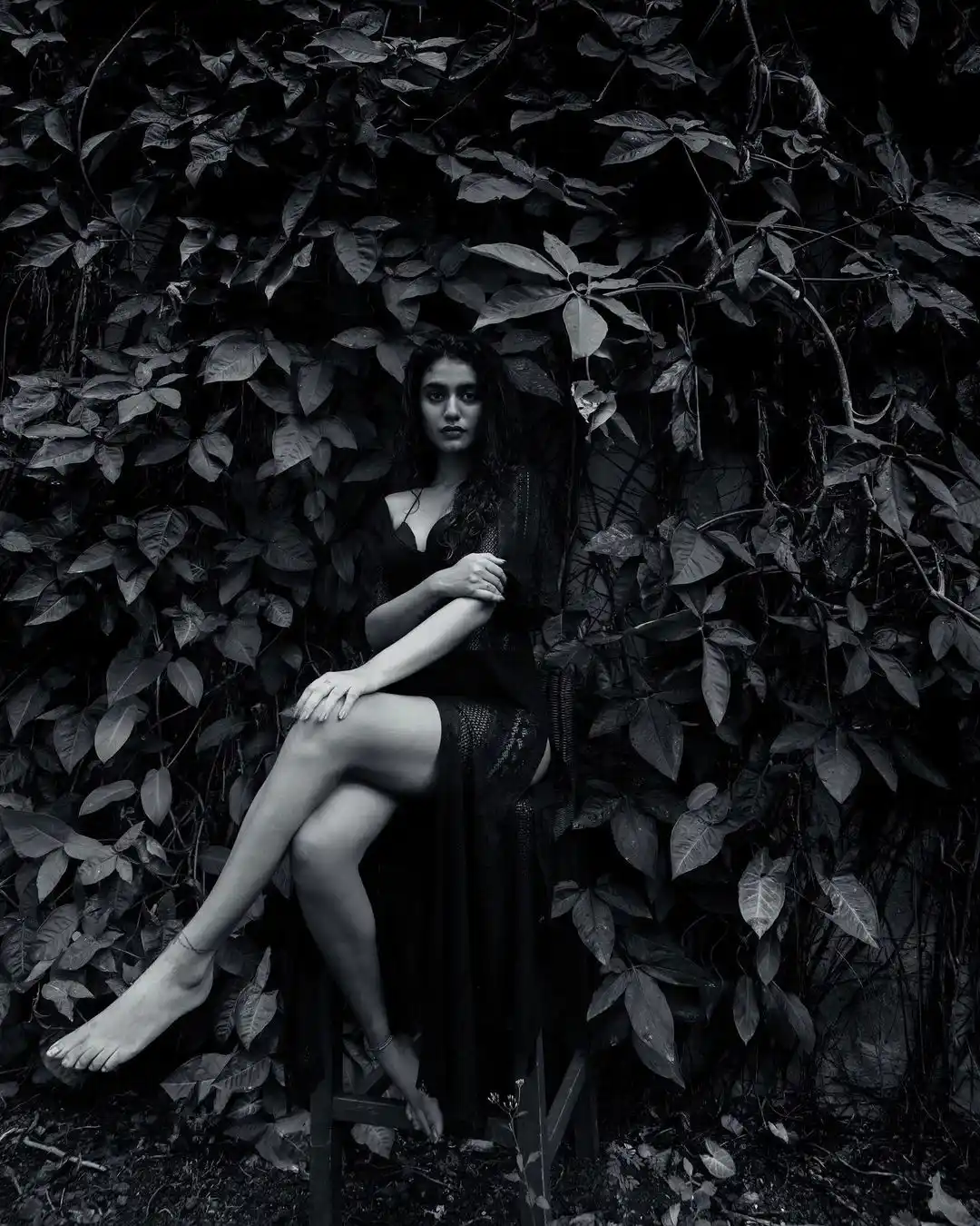 Priya Prakash Varrier latest photoshoot in black and white mode