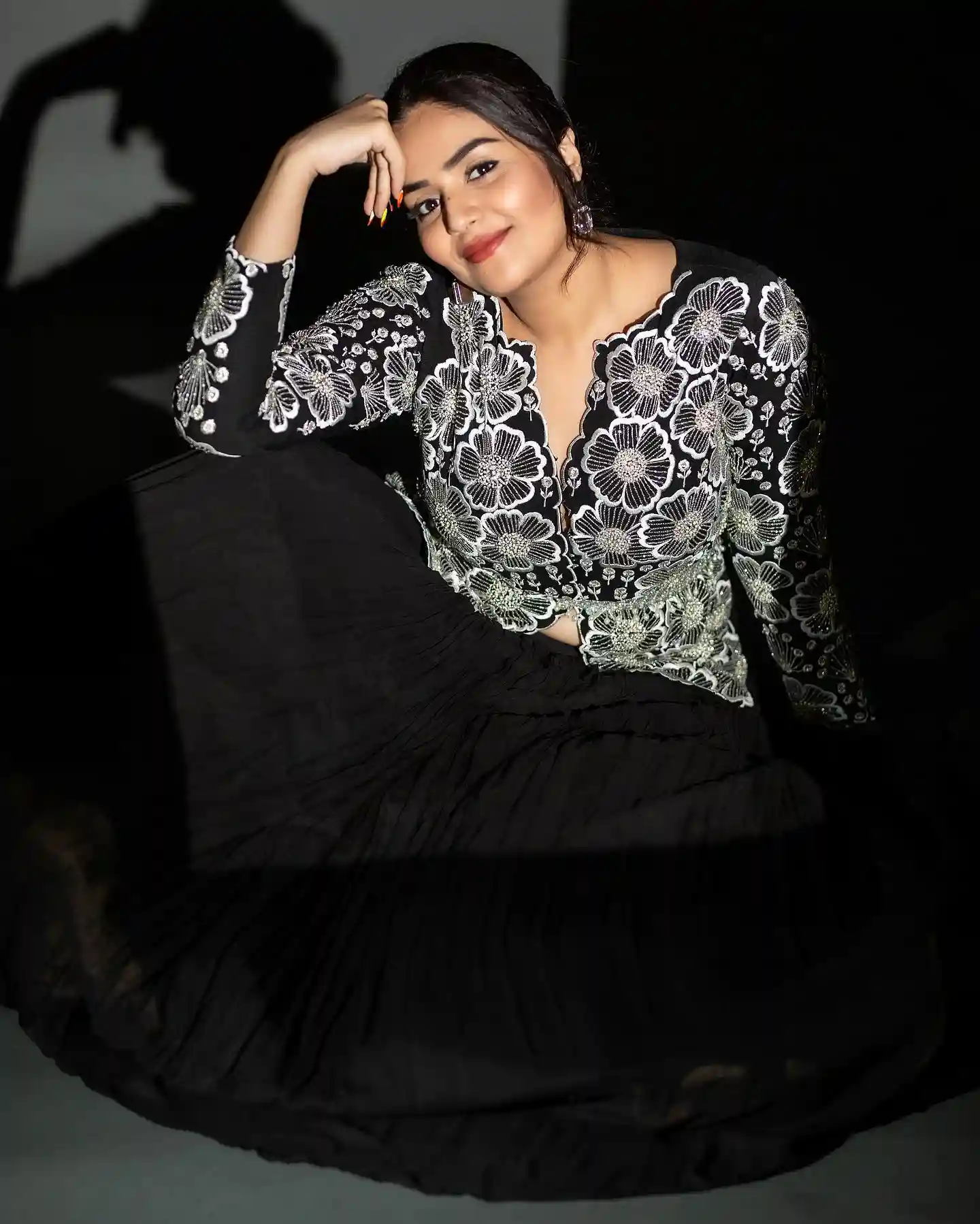 Sreemukhi Stunning Looks In Black Dress