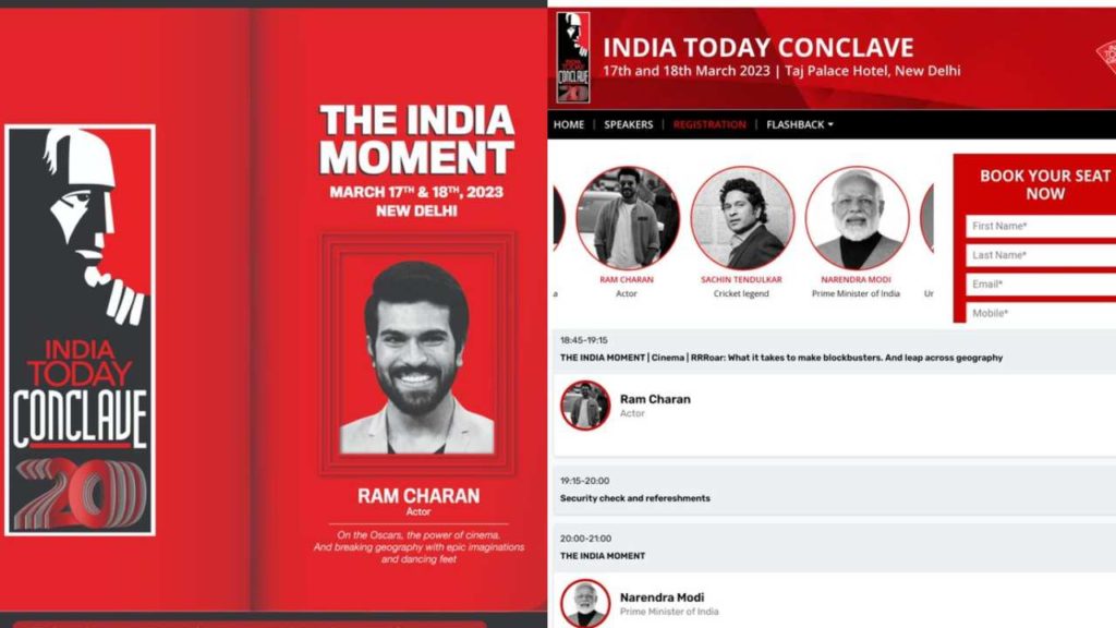 Ram Charan Participating and speak in #IndiaTodayConclave 2023 Program in Delhi along with PM Modi and amit shah and Sachin