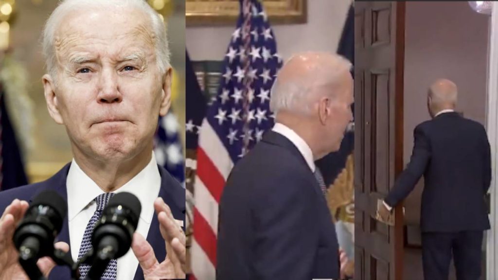 joe biden leaves press meet mid way after reporter questioned him on us banking crisis