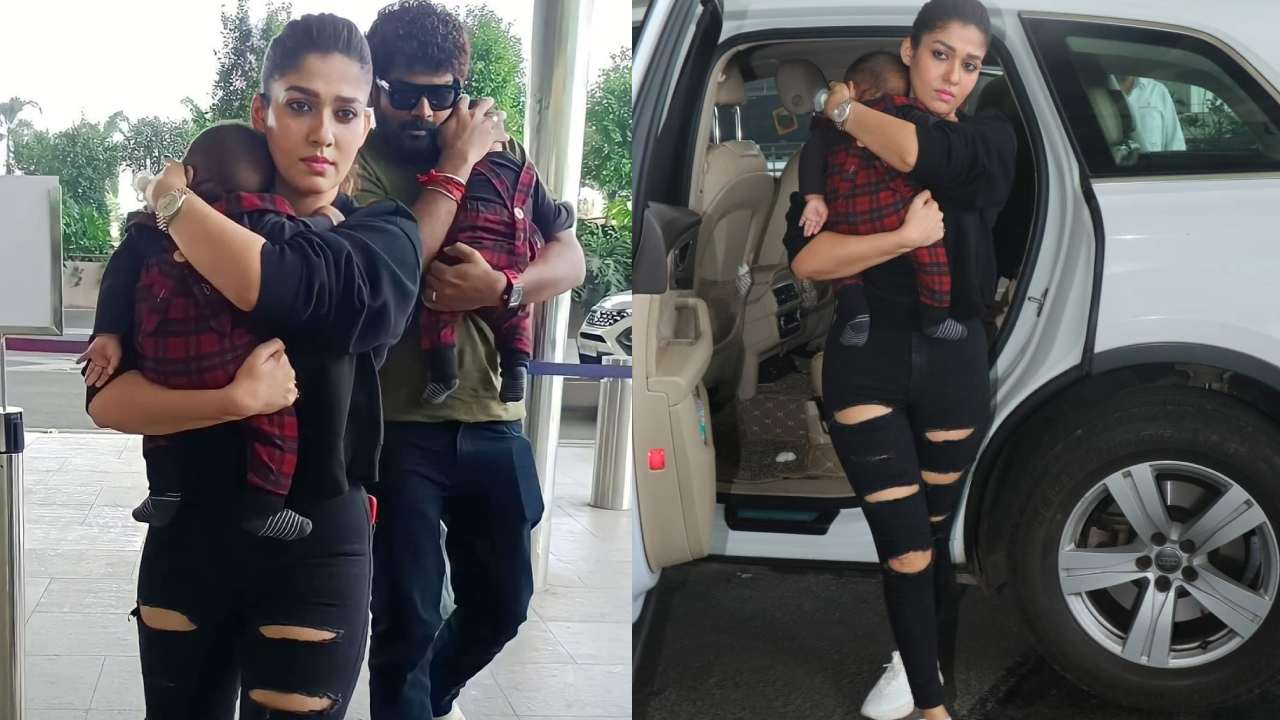 Nayan-Vignesh : ఫస్ట్ టైం తమ కవల పిల్లలతో బయట కనపడ్డ నయన్, విగ్నేష్.. Nayan-Vignesh : ఫస్ట్ టైం తమ కవల పిల్లలతో బయట కనపడ్డ నయన్, విగ్నేష్..