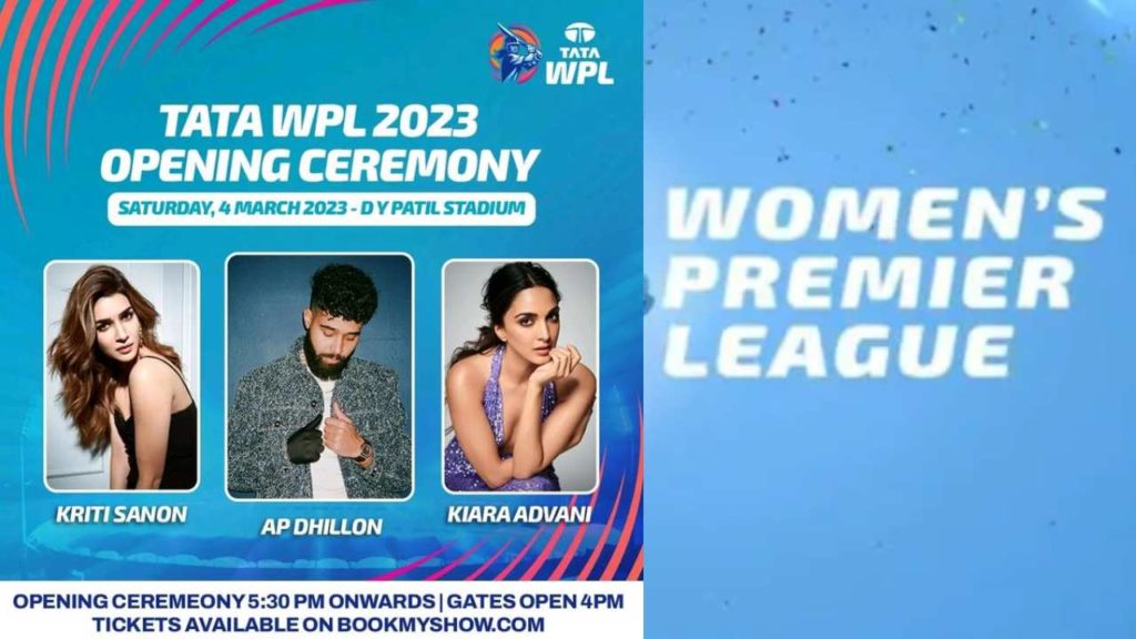 WPL 2023 Opening Ceremony conducting grandly with bollywood actresses kiara advani and kriti sanon special performances