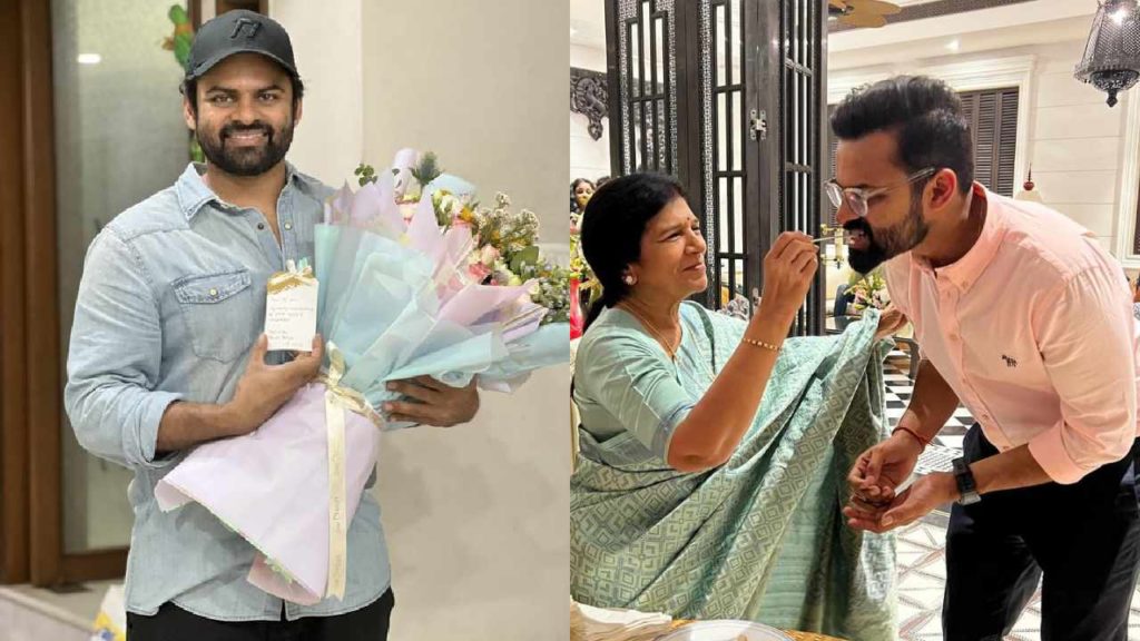 Chiranjeevi celebrating sai dharam tej Virupaksha success
