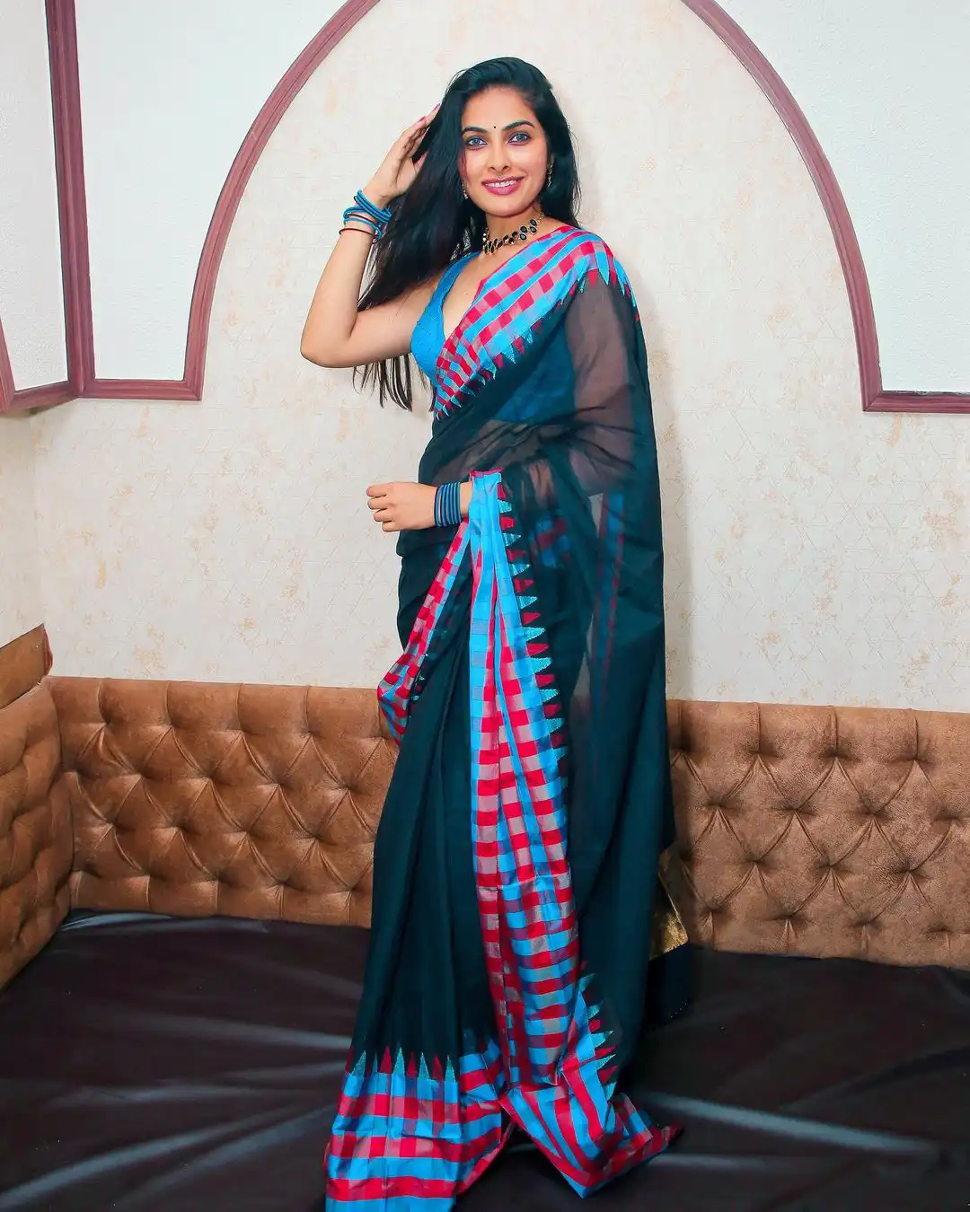 Divi Vadthya participated in a restaurant opening at Hyderabad