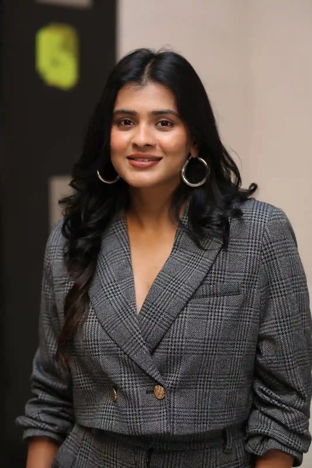 Hebah Patel Stylish Looks in Vyavastha Web Series Promotions