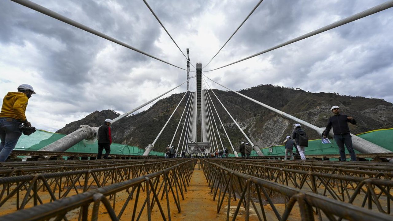 India's first cable-stayed rail bridge 