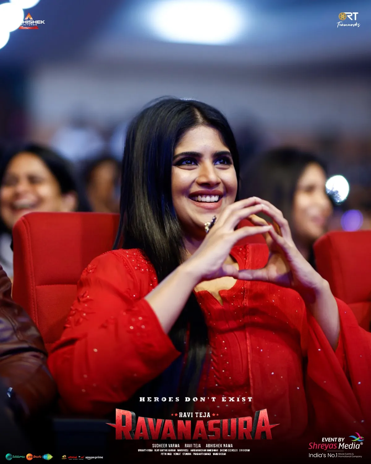 Megha Akash looks gorgeous in Ravanasura Pre Release Event  