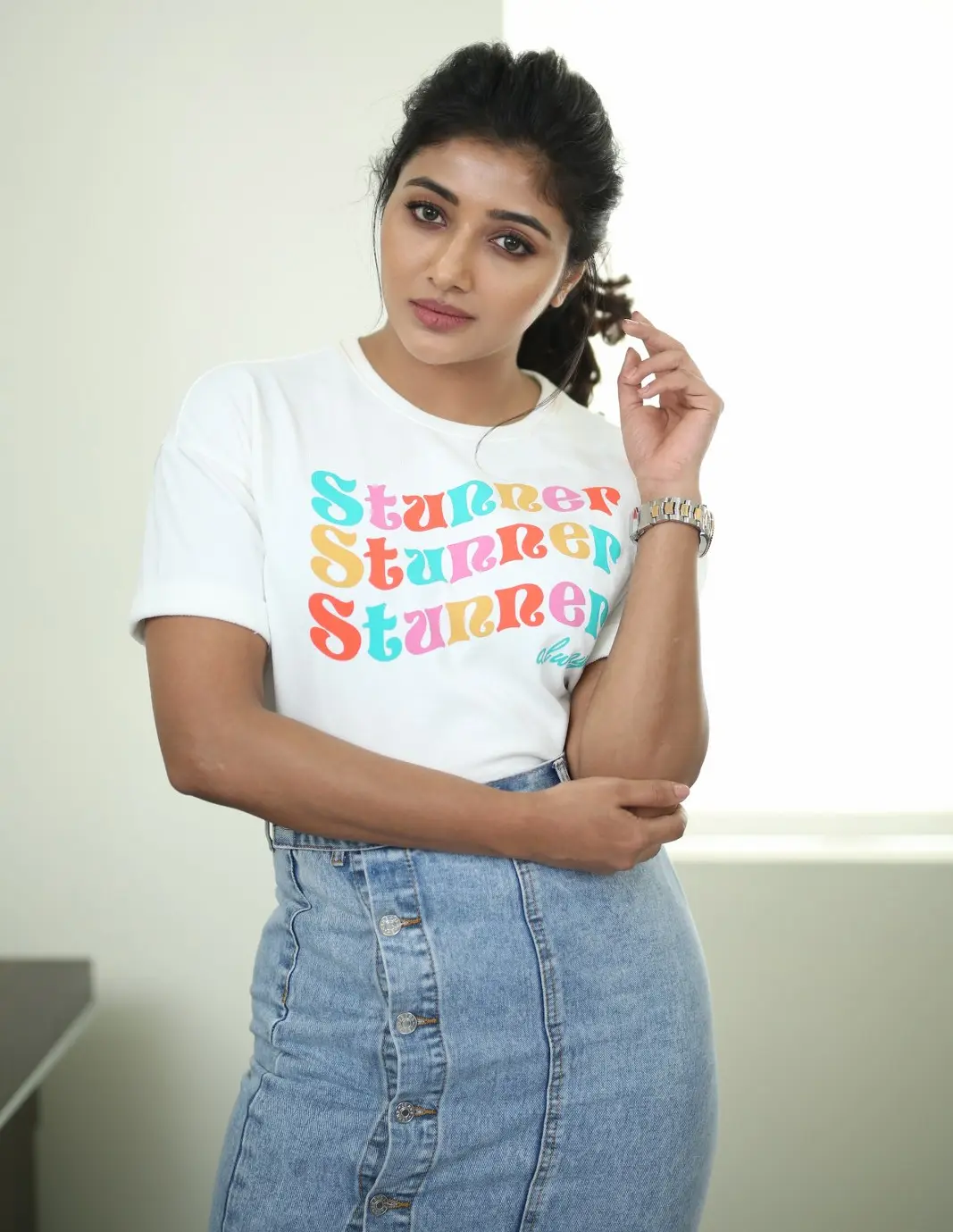 Mirnaa Menon cute poses in Ugram Movie Promotions