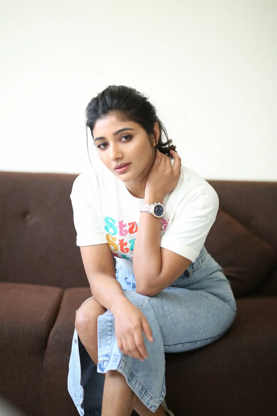 Mirnaa Menon cute poses in Ugram Movie Promotions
