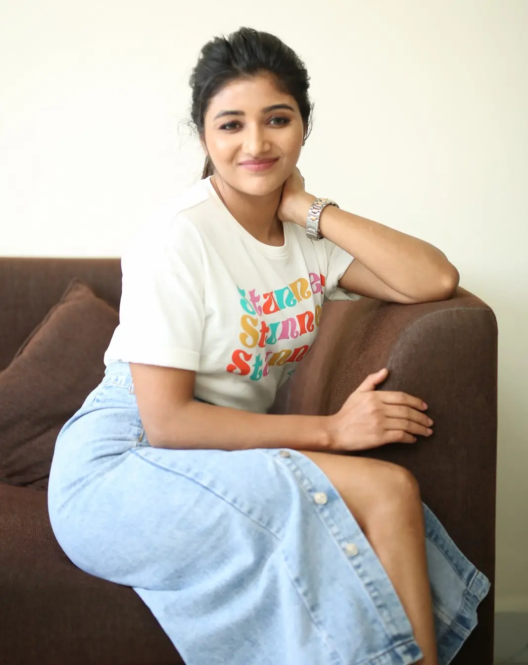 Mirnaa Menon cute poses in Ugram Movie Promotions