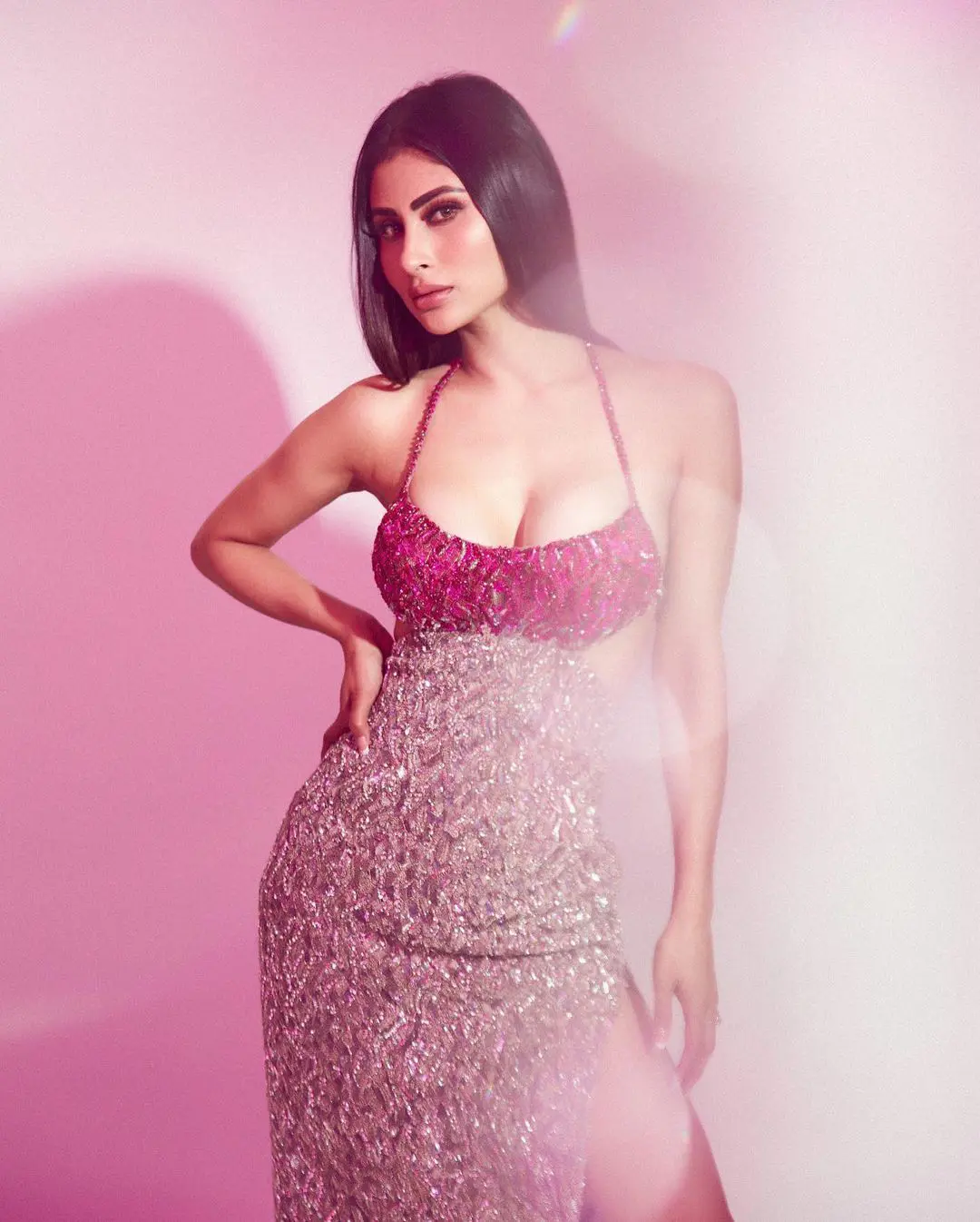 Mouni Roy mesmerizing photoshoot in pink dress