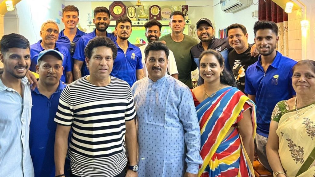 Mumbai Indians team players in Tilak Varma House (Photo: Tilak Twitter)