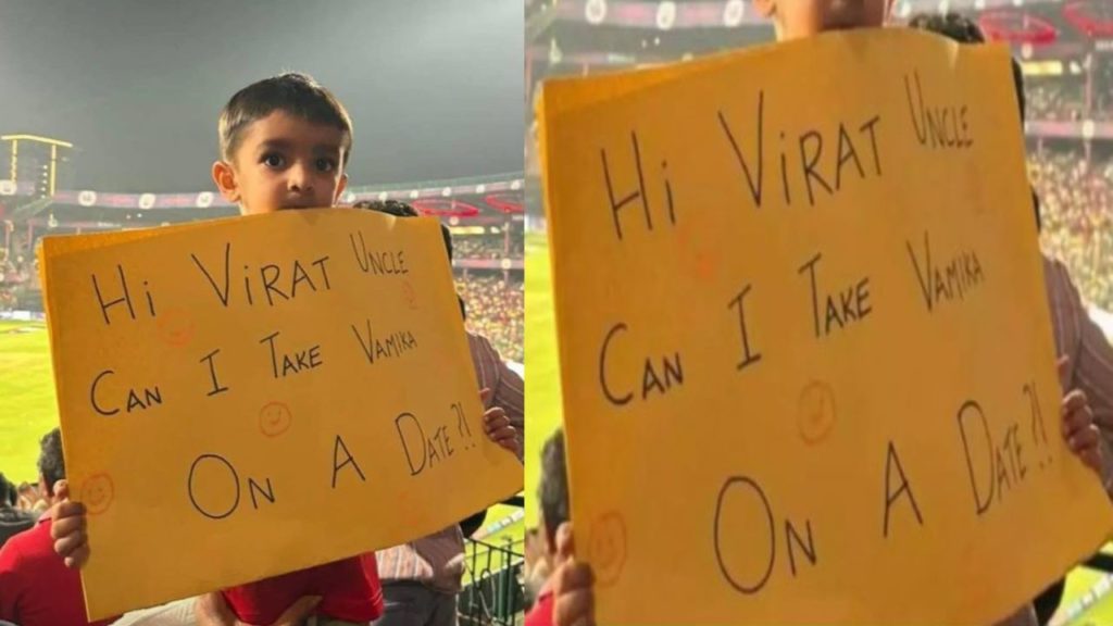 Boy with placard