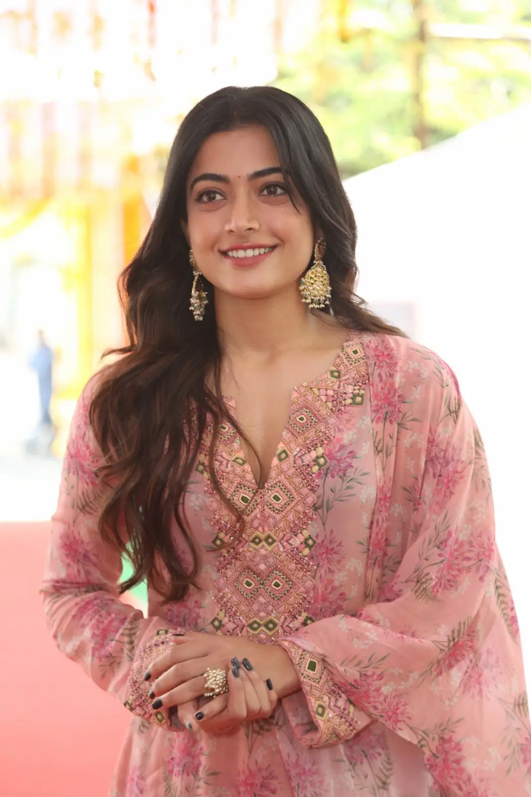 Rashmika Mandanna cute photoshoot at Rainbow movie launch event