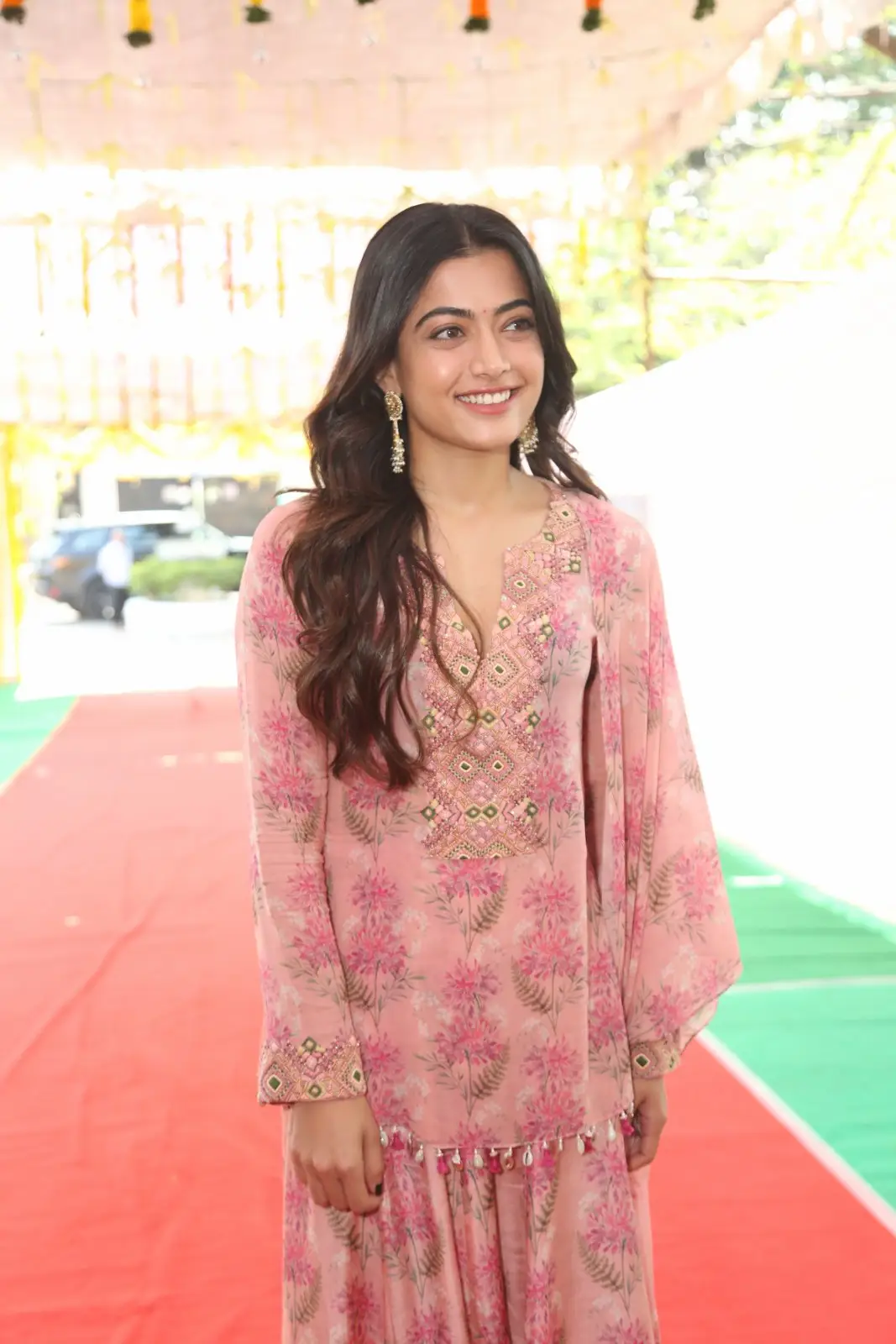 Rashmika Mandanna cute photoshoot at Rainbow movie launch event