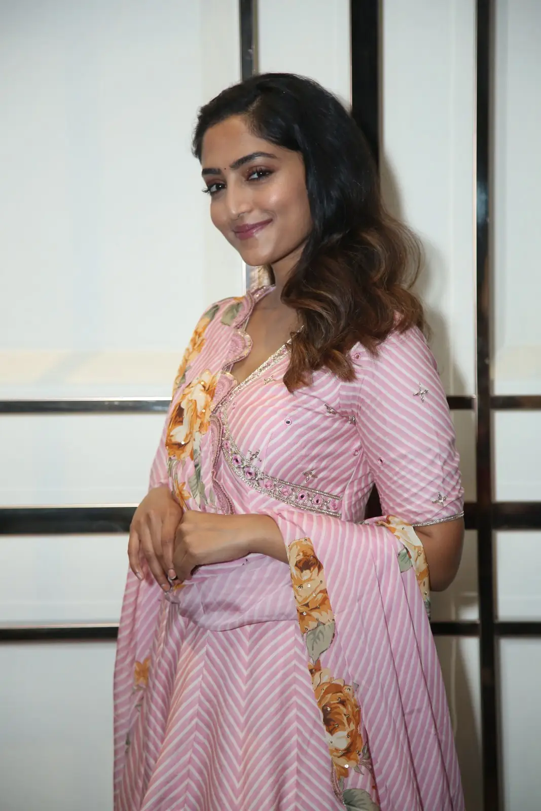 Reba Monica John stills from Samajavaragamana Teaser Launch Event