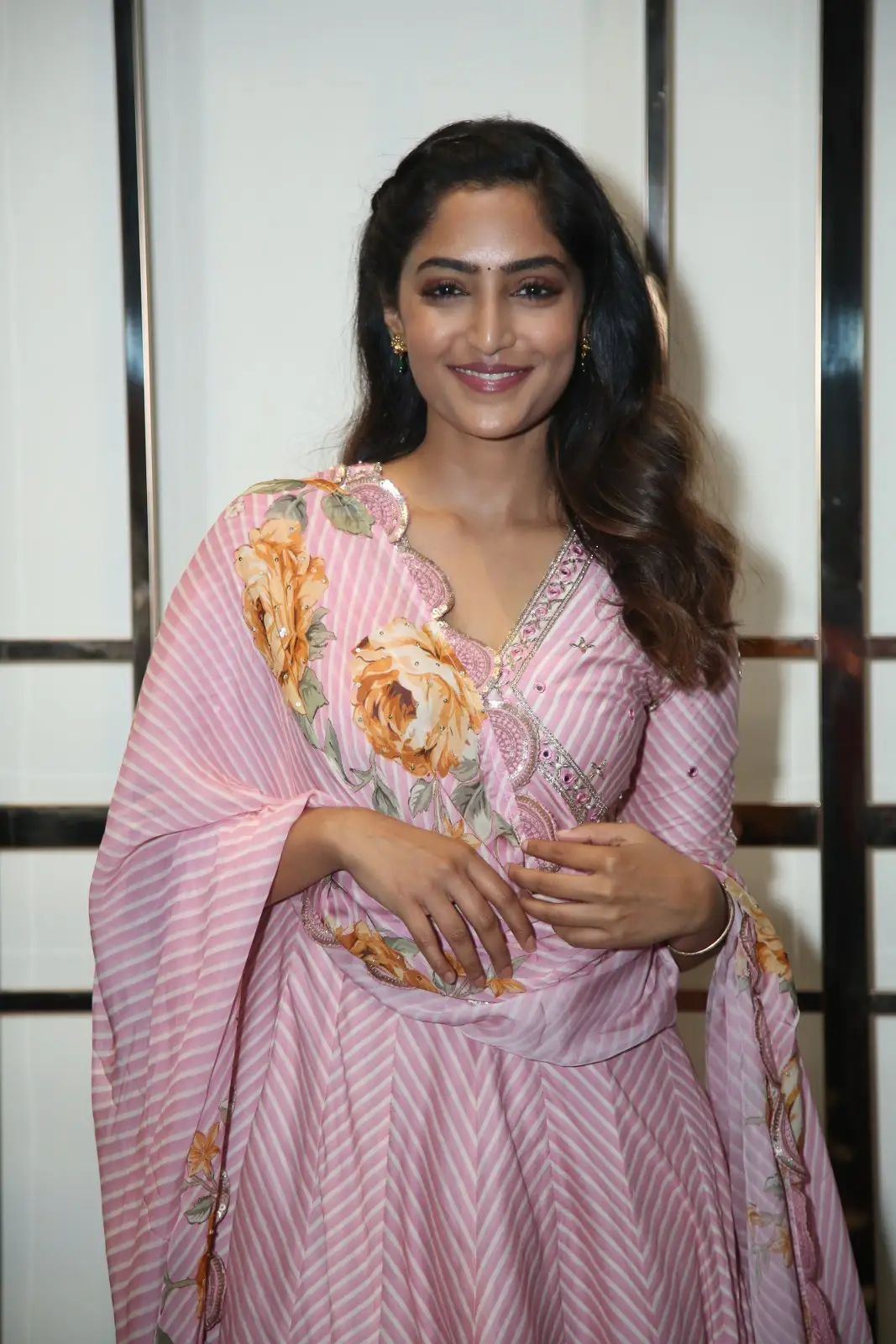 Reba Monica John stills from Samajavaragamana Teaser Launch Event