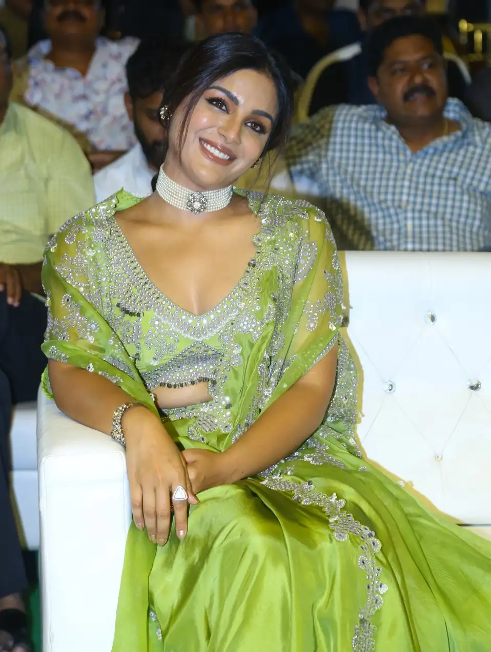 Samyukatha Menon stunning looks in Traditional Dress at Virupaksha Pre Release Event