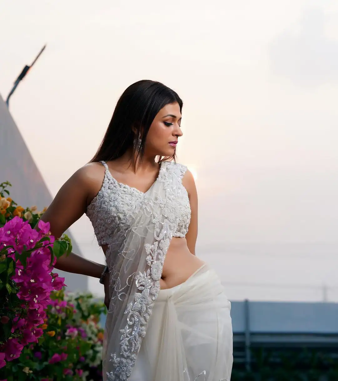 Shraddha Das stunning looks in White Saree