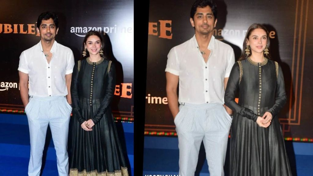 Siddharth and Aditi Rao Hydari attend a premier show in Mumbai