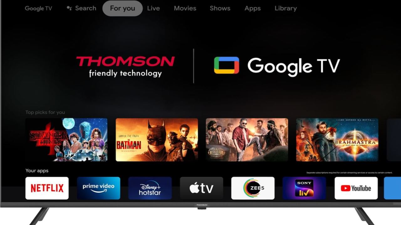 Thomson India launches 65-inch 4K smart TV with Google TV OS for Rs 43,999