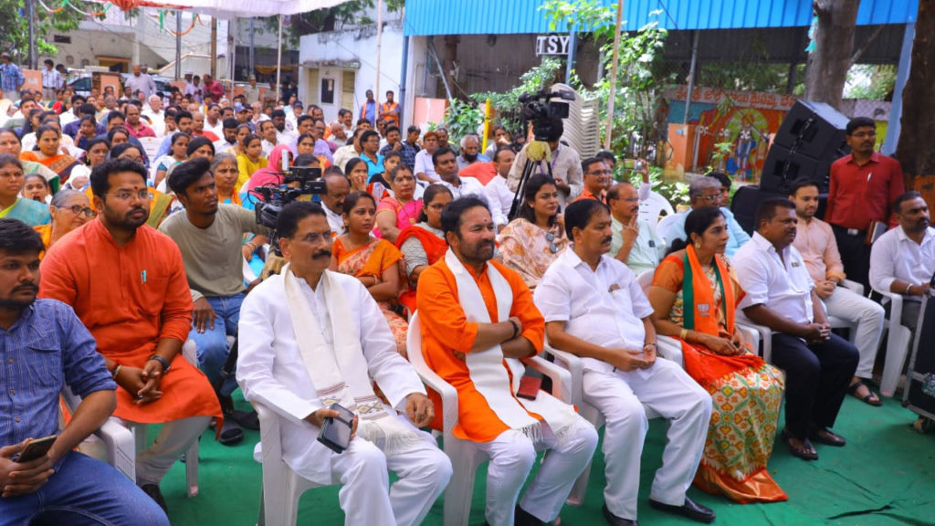 Union Minister Kishan Reddy watched the 100th episode of Mann Ki Baath with locals in Hyderabad