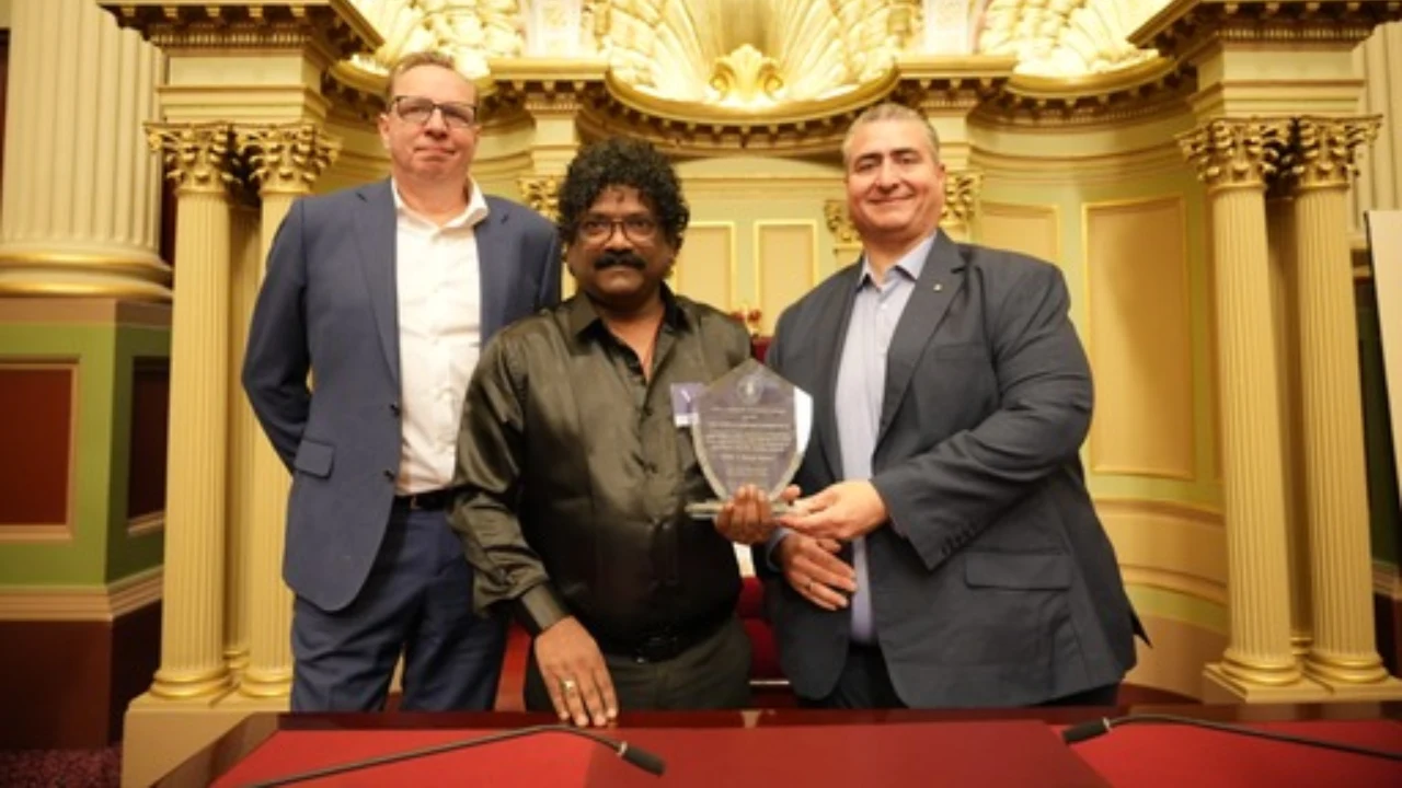 oscar winner Chandrabose felicitated by australia government