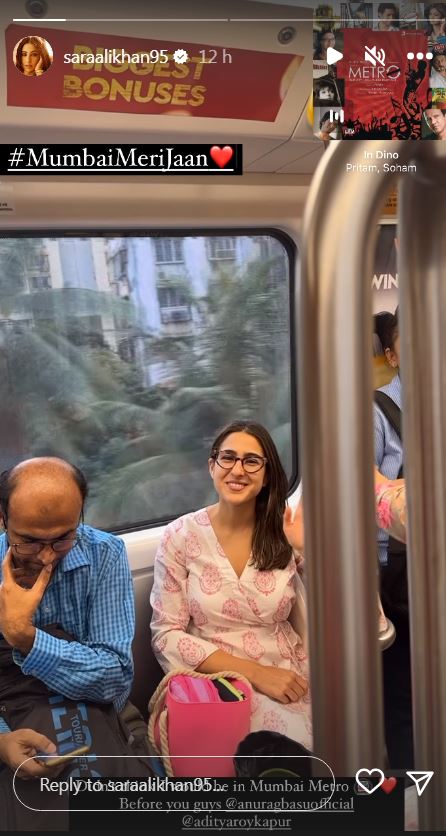 Sara Ali Khan travelled in Mumbai Metro